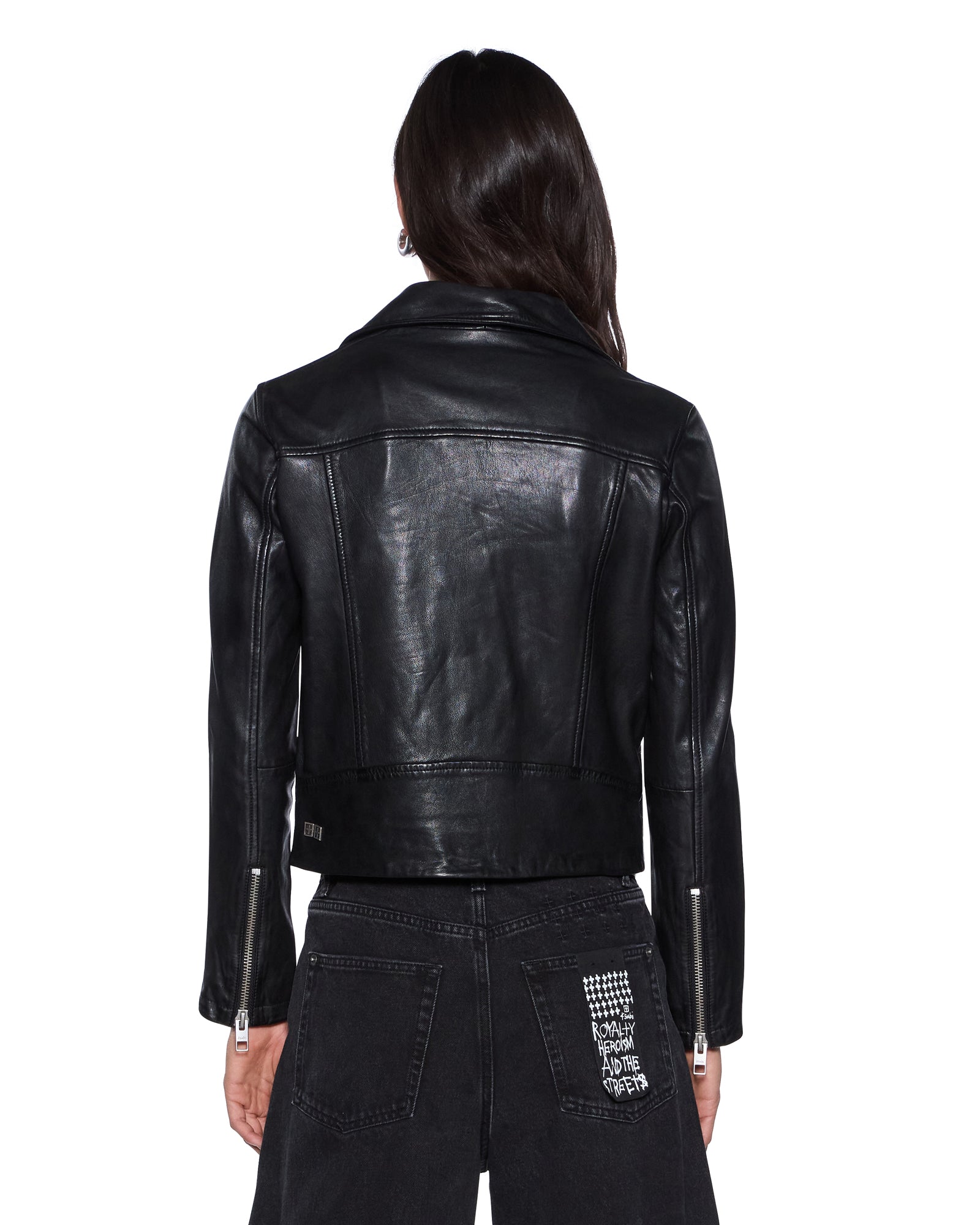 WOMENS  AMPLIFY LEATHER JACKET BLACK REGULAR JACKETS