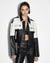 WOMENS  EMBLEM BOXY BIKER BLACK/WHITE BOXY JACKETS