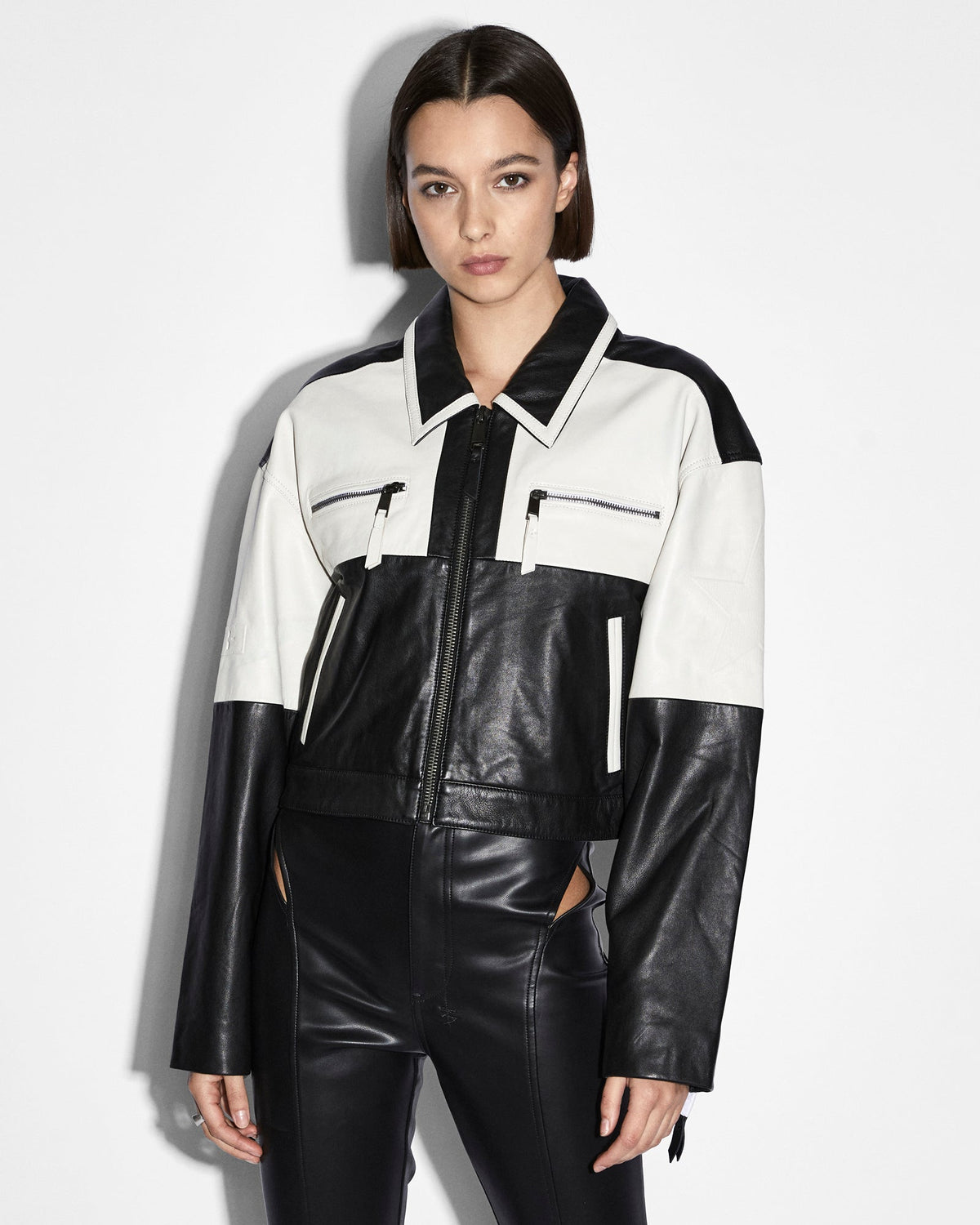 EMBLEM BOXY BIKER BLACK/WHITE