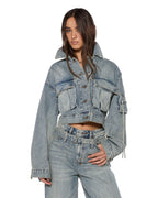 Womens Campbell Jacket Echoes Boxy Jackets - Denim