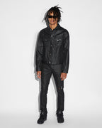 Mens Chitch Waxed Silver Slim Denim Jeans - Black