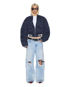WOMENS DYNASTY BOMBER JACKET NAVY JACKETS