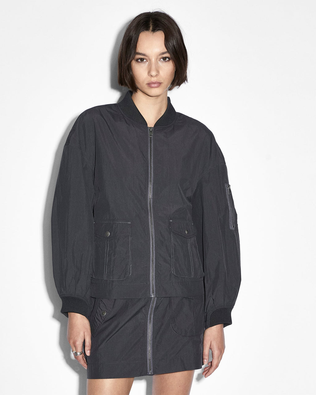 WOMENS ELEMENTAL BOMBER CHARCOAL JACKETS
