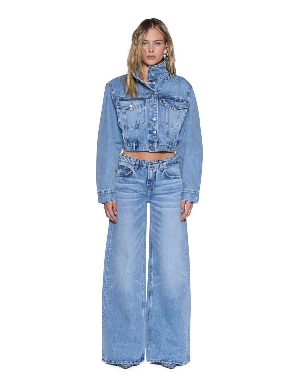 WOMENS DROPOUT JEAN MERCER BLUE DENIM JEANS