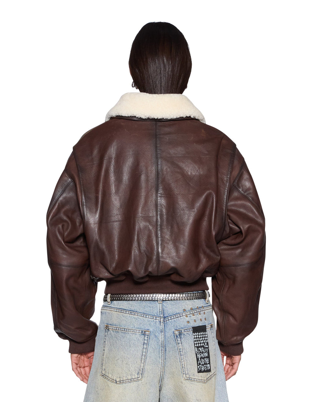 Womens Highway Bomber Chocolate Oversized Jackets - Brown