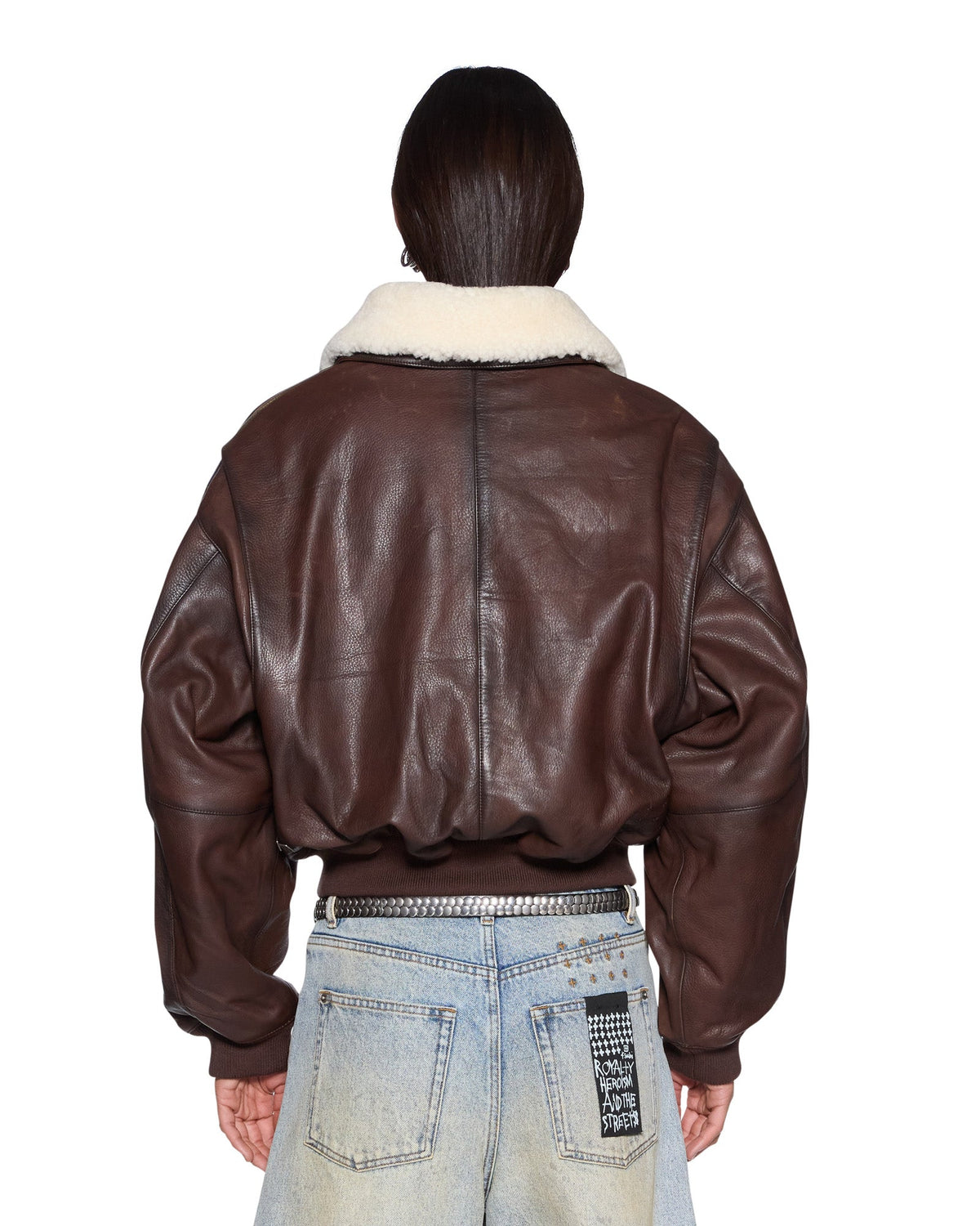 Womens Highway Bomber Chocolate Oversized Jackets - Brown
