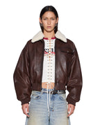 Womens Highway Bomber Chocolate Oversized Jackets - Brown