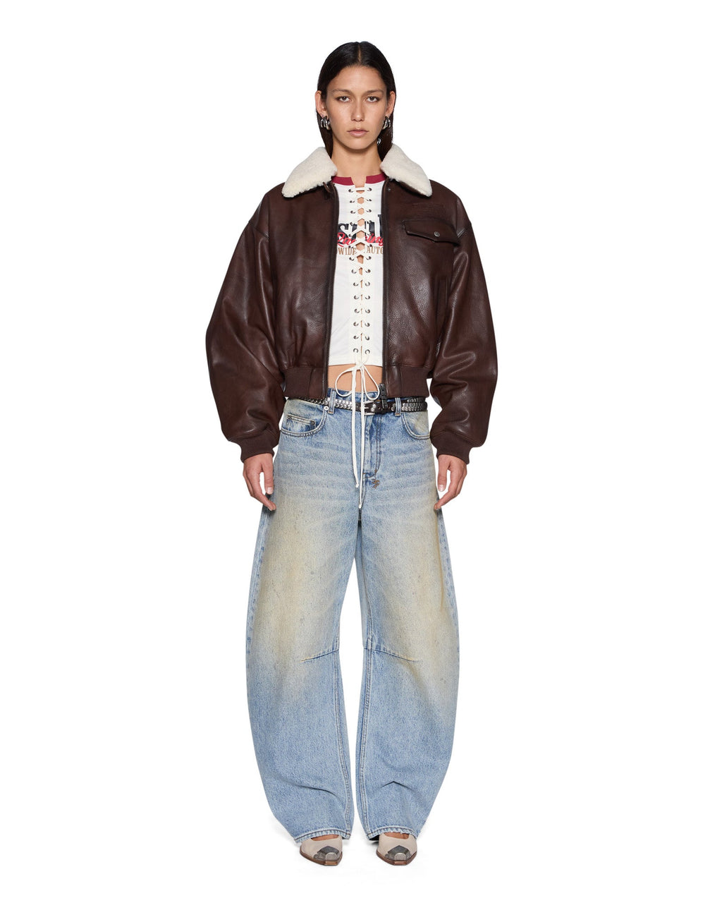 Womens Highway Bomber Chocolate Oversized Jackets - Brown