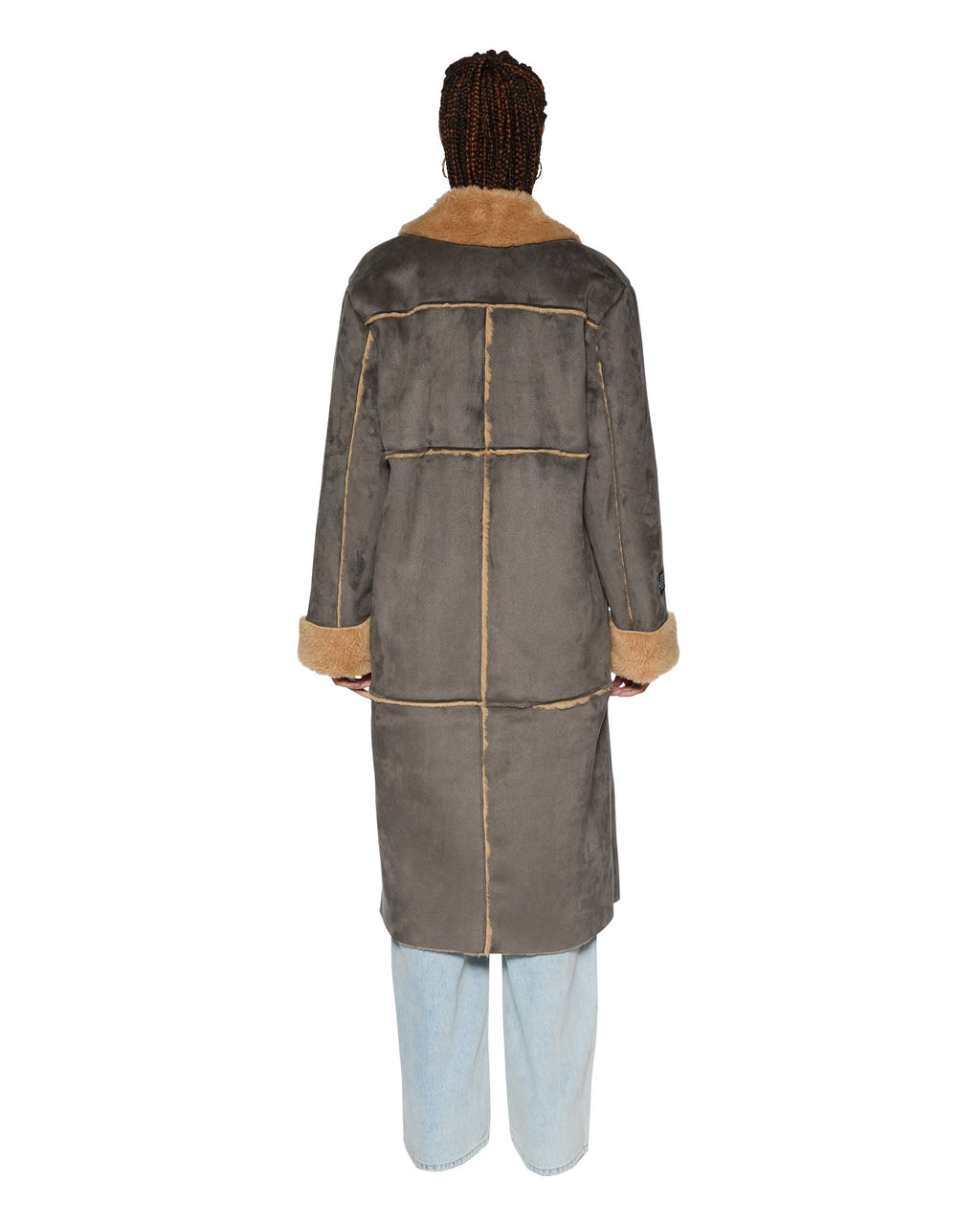 Womens Hustler Coat Steel/tan Oversized Jackets - Multi Colour