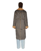Womens Hustler Coat Steel/tan Oversized Jackets - Multi Colour
