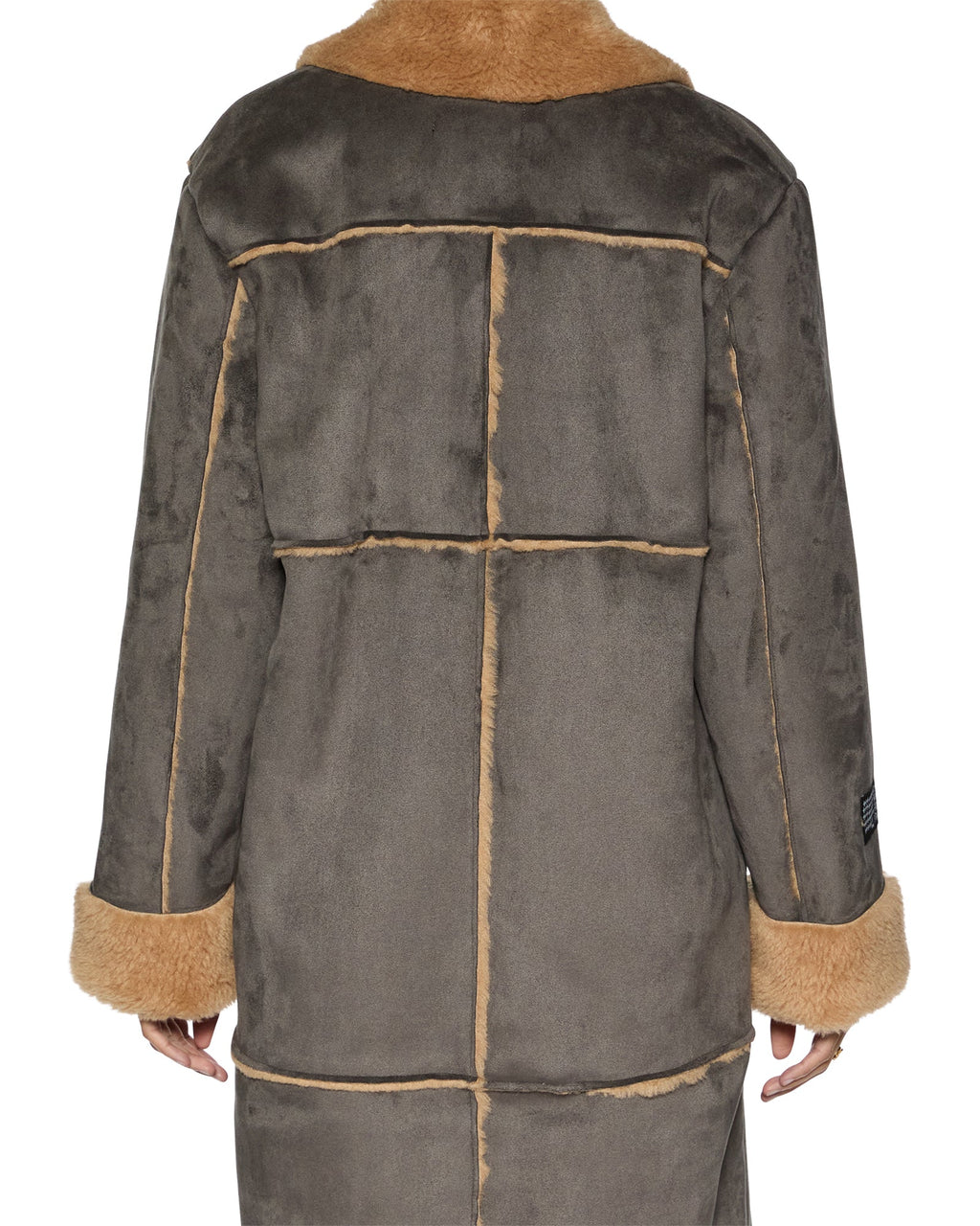 Womens Hustler Coat Steel/tan Oversized Jackets - Multi Colour