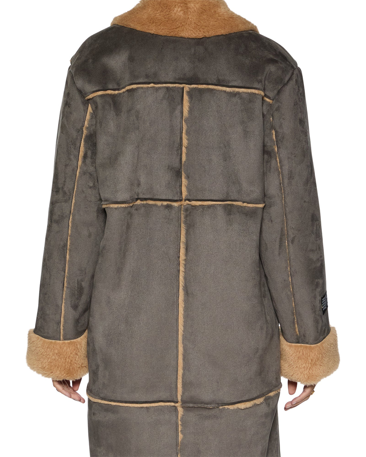 Womens Hustler Coat Steel/tan Oversized Jackets - Multi Colour