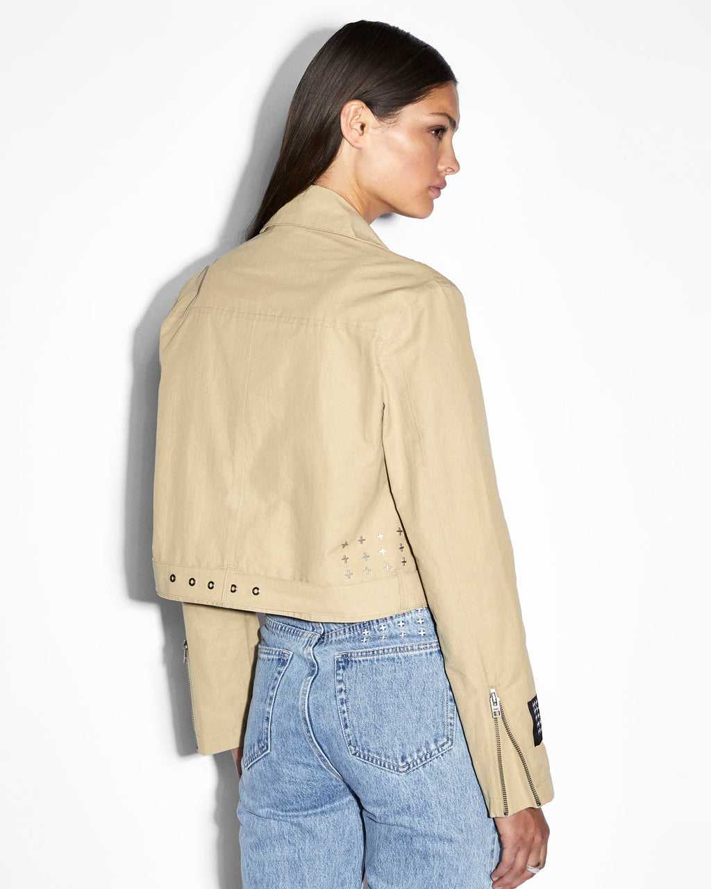 Womens Incognito Biker/trench Khaki Regular Jackets - Khaki