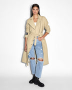 Womens Incognito Biker/trench Khaki Regular Jackets - Khaki