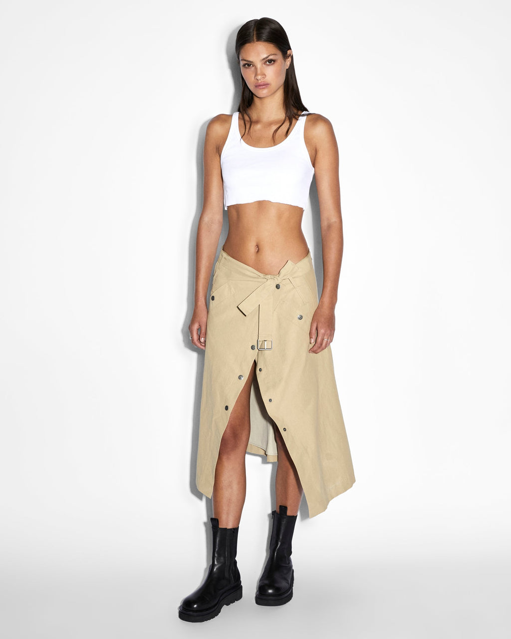 Womens Incognito Biker/trench Khaki Regular Jackets - Khaki