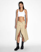 Womens Incognito Biker/trench Khaki Regular Jackets - Khaki