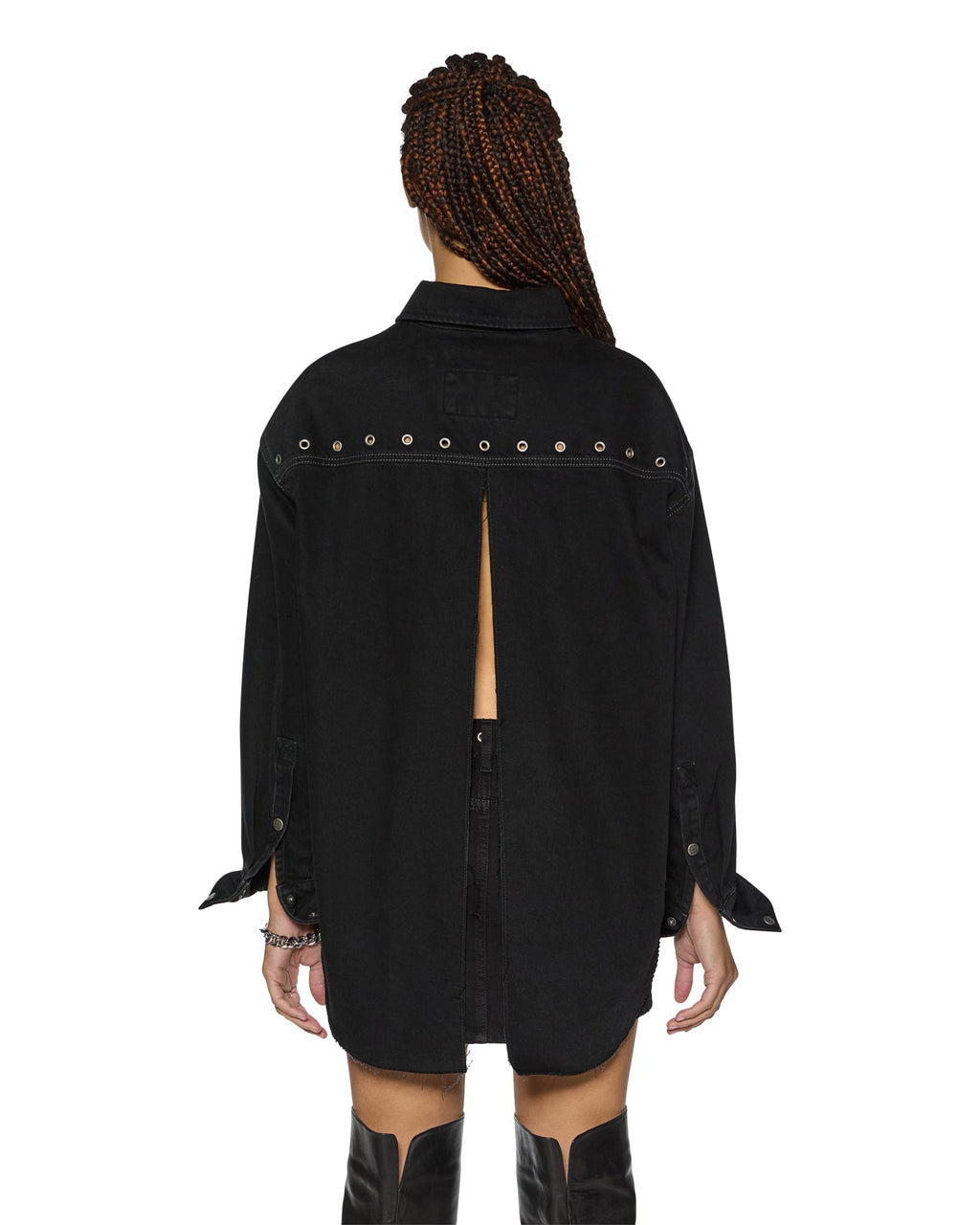 WOMENS OVERSIZED LS SHIRT SPLIT VICE SHIRTS