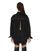 WOMENS OVERSIZED LS SHIRT SPLIT VICE SHIRTS