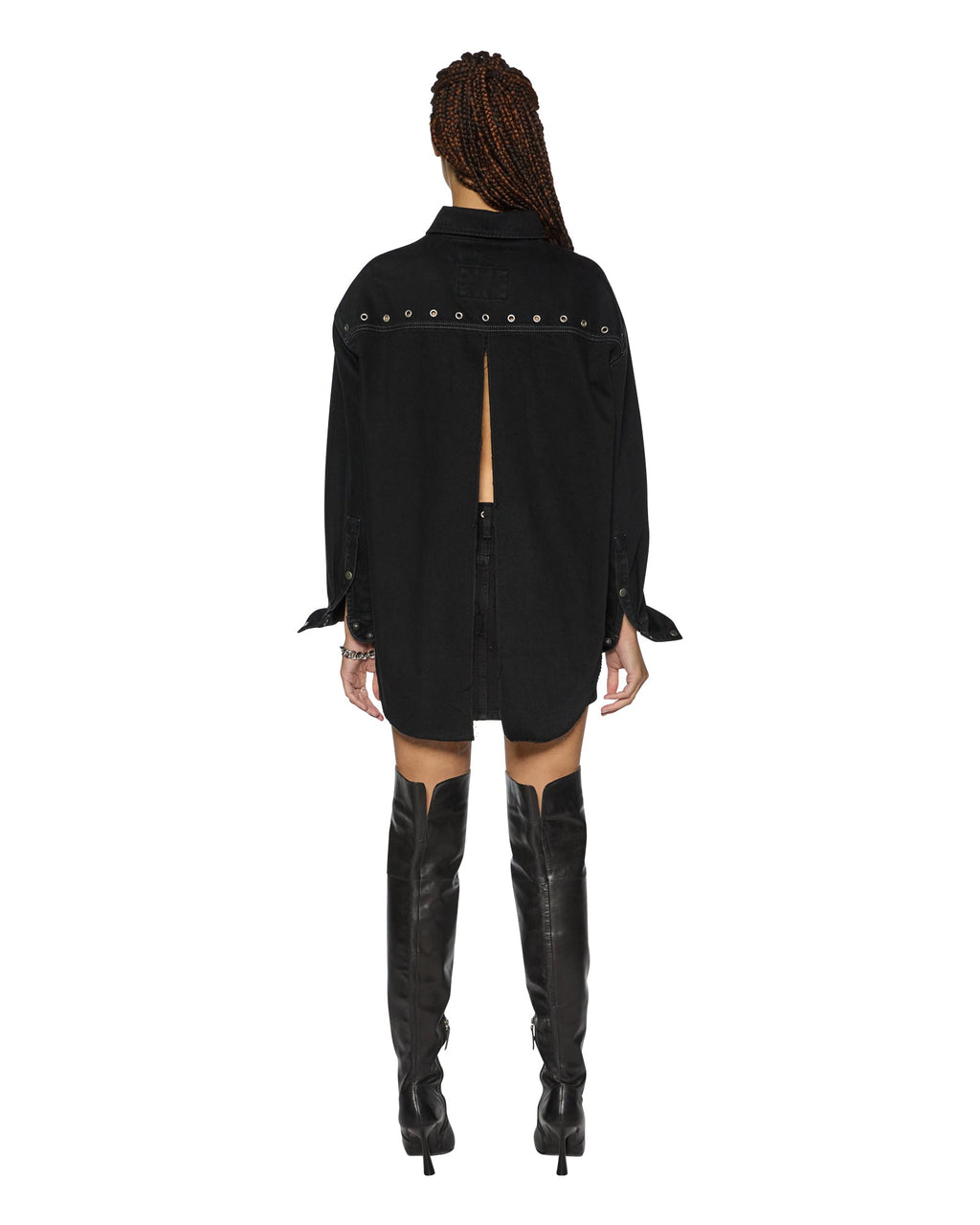 WOMENS OVERSIZED LS SHIRT SPLIT VICE SHIRTS