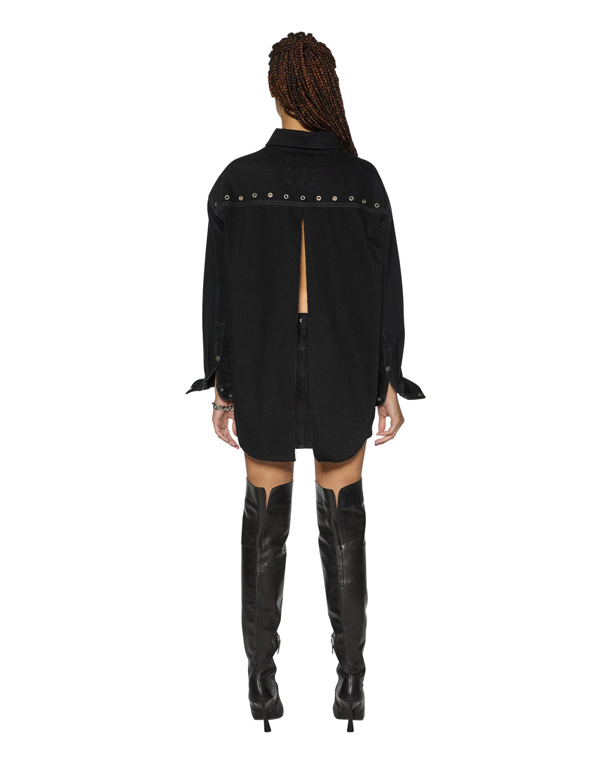 WOMENS OVERSIZED LS SHIRT SPLIT VICE SHIRTS