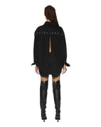WOMENS OVERSIZED LS SHIRT SPLIT VICE SHIRTS