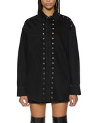 WOMENS OVERSIZED LS SHIRT SPLIT VICE SHIRTS