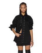 WOMENS OVERSIZED LS SHIRT SPLIT VICE SHIRTS