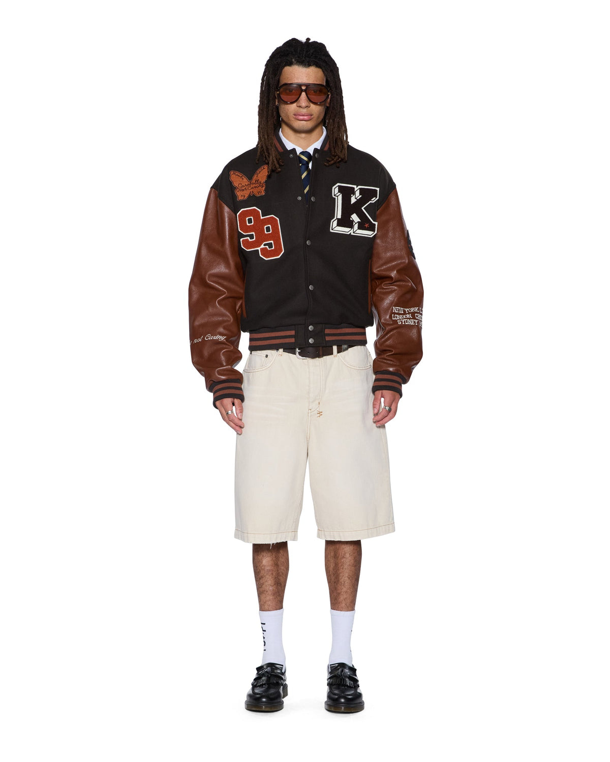 PATCHED VARSITY JACKET CHOCOLATE