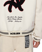 Mens Playoff Varsity Jacket Ecru Oversized Jackets - Beige
