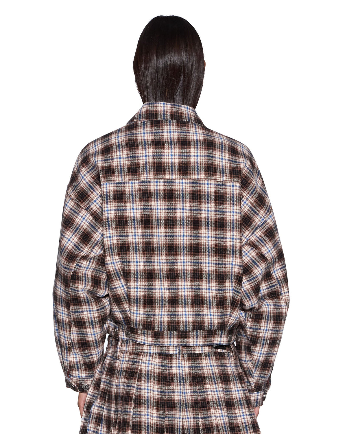 Womens Relax Trucker Plaid Relaxed Jackets - Multi Colour