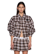 Womens Relax Trucker Plaid Relaxed Jackets - Multi Colour