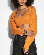 Womens Techno Shrug Satsuma Oversized Knitwear - Orange