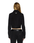 WOMENS SLIM TRUCKER JET BLACK JACKETS
