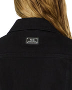 WOMENS SLIM TRUCKER JET BLACK JACKETS