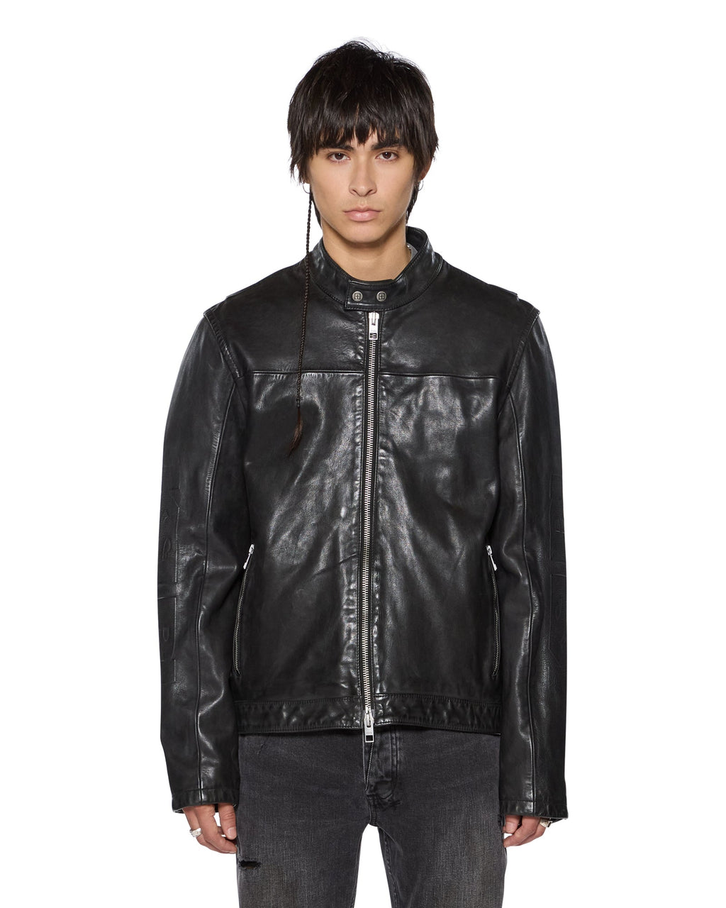 Mens Stinger Biker Moto Shell Regular Jackets - Black
