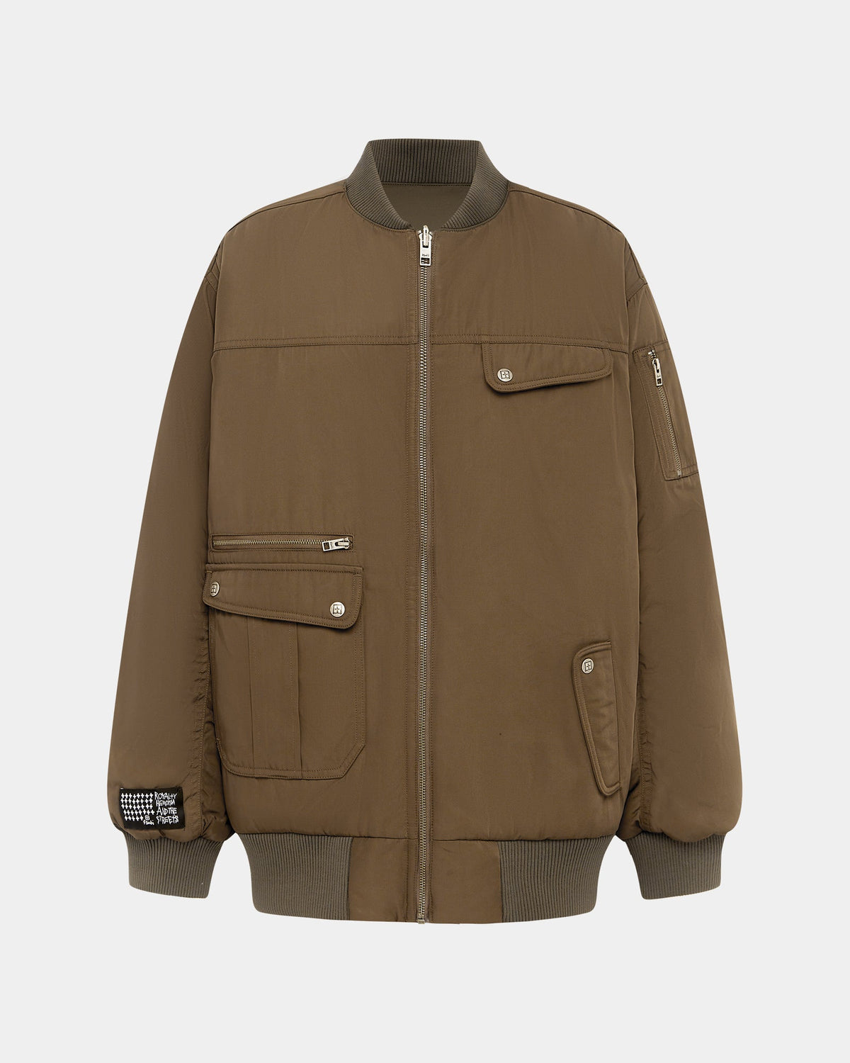 Womens Score Bomber Khaki/cedar Oversized Jackets - Multi Colour
