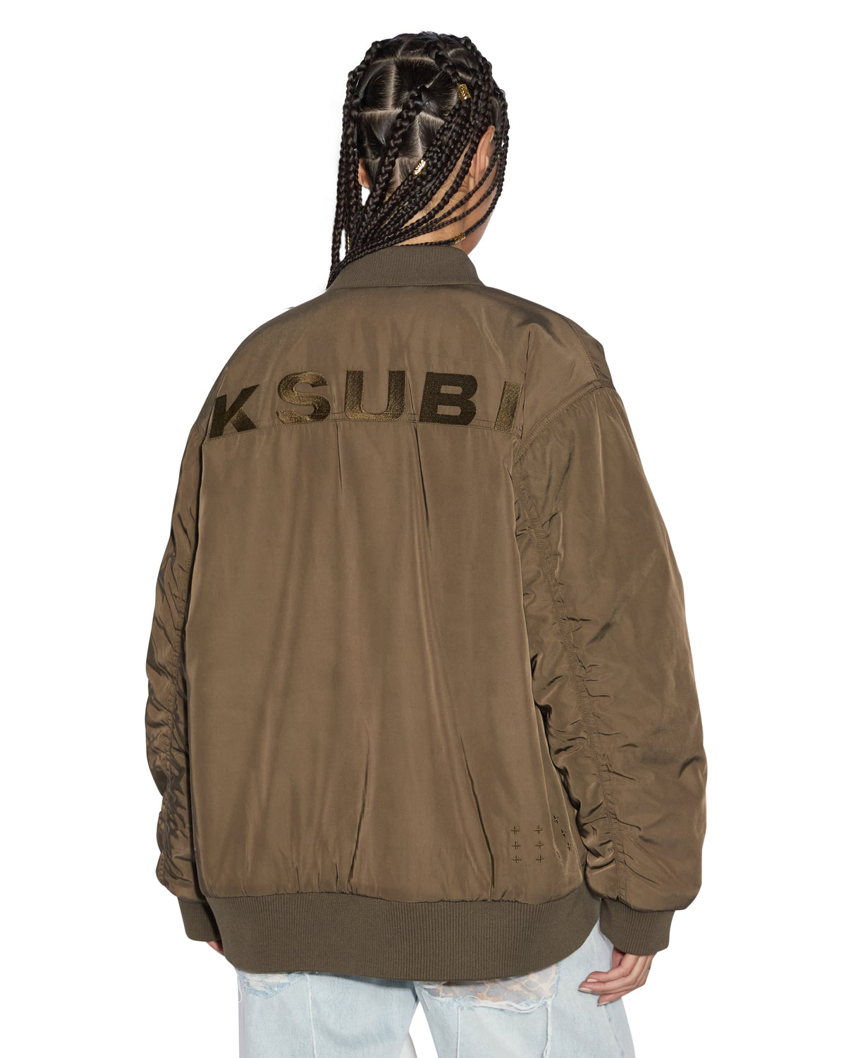 Womens Score Bomber Khaki/cedar Oversized Jackets - Multi Colour