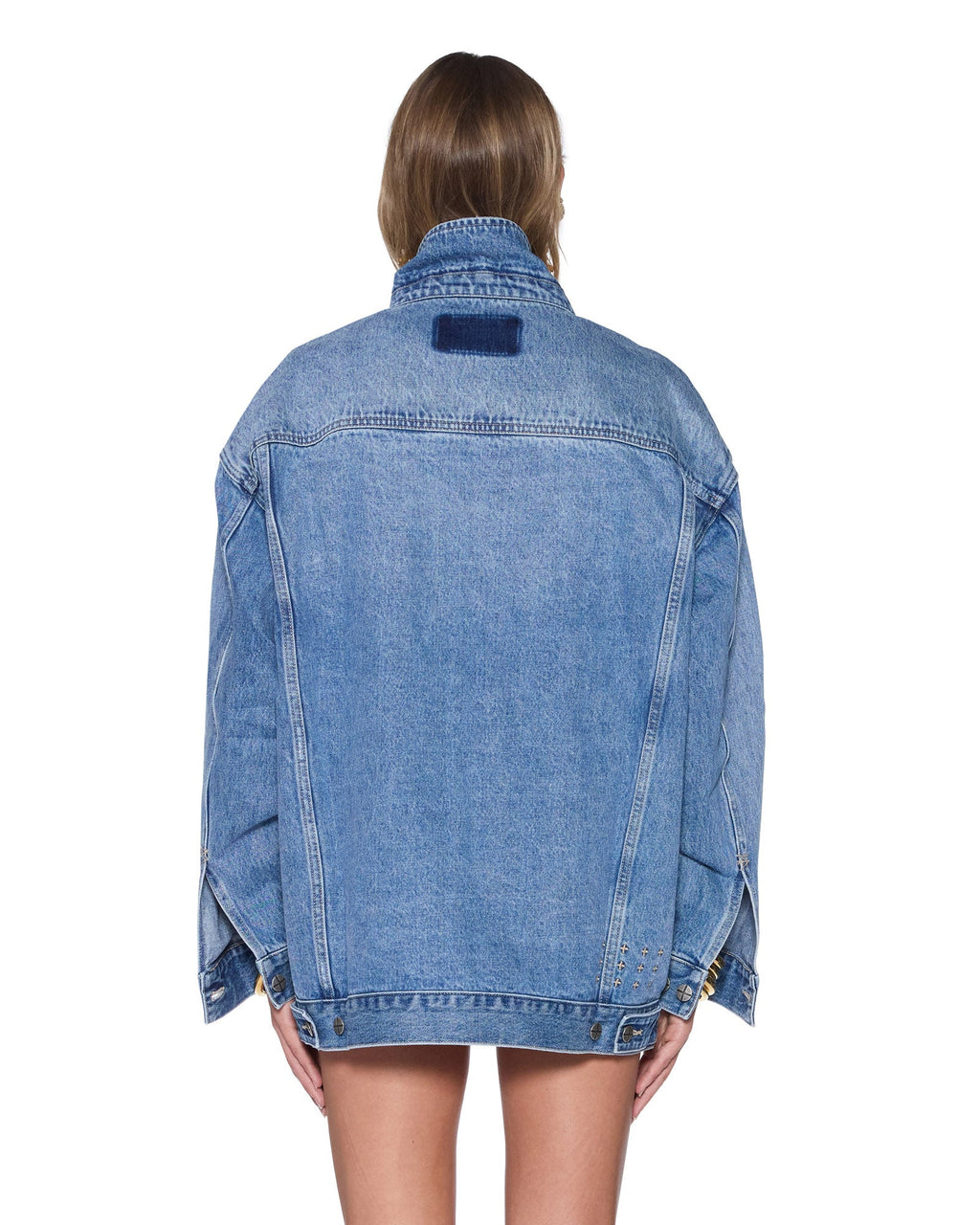 Womens Ksuper Trucker Frenchie Blue Oversized Jackets - Denim