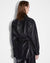 WOMENS  VOYAGER SHACKET BLACK LEATHER RELAXED JACKETS