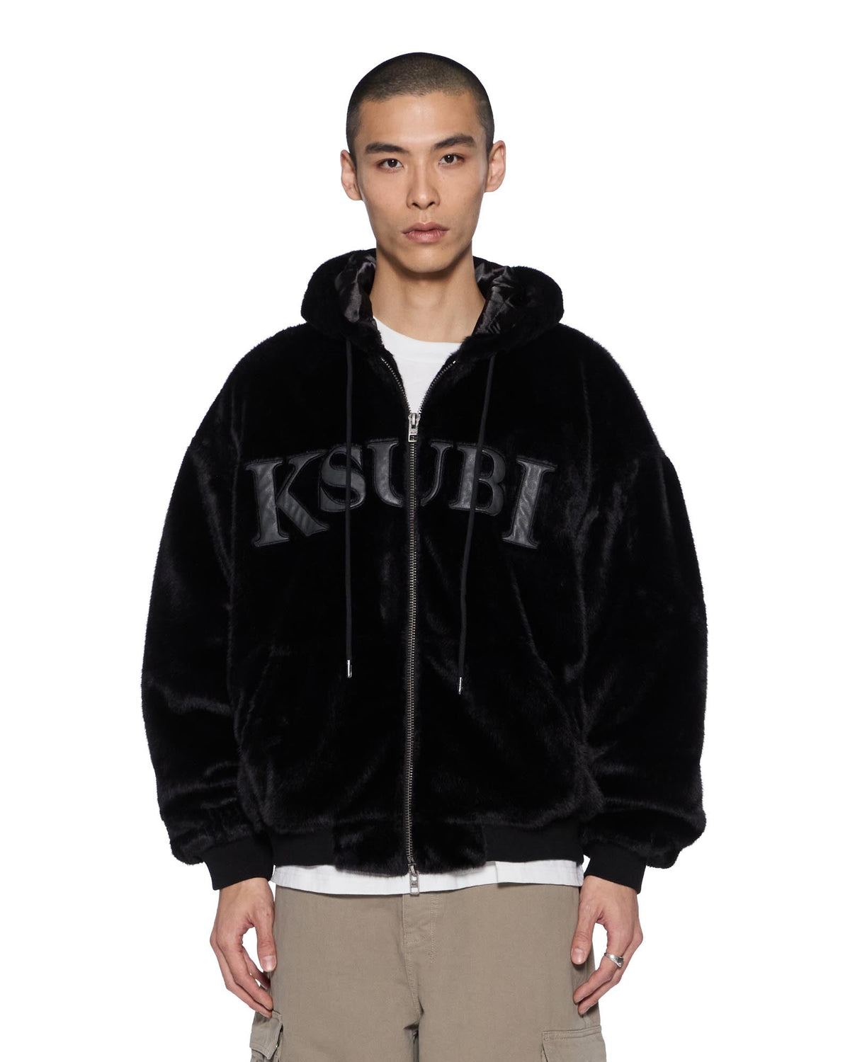 Mens Walkout Faux Fur Hooded Jacket Apex Relaxed Jackets - Black