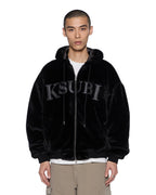Mens Walkout Faux Fur Hooded Jacket Apex Relaxed Jackets - Black