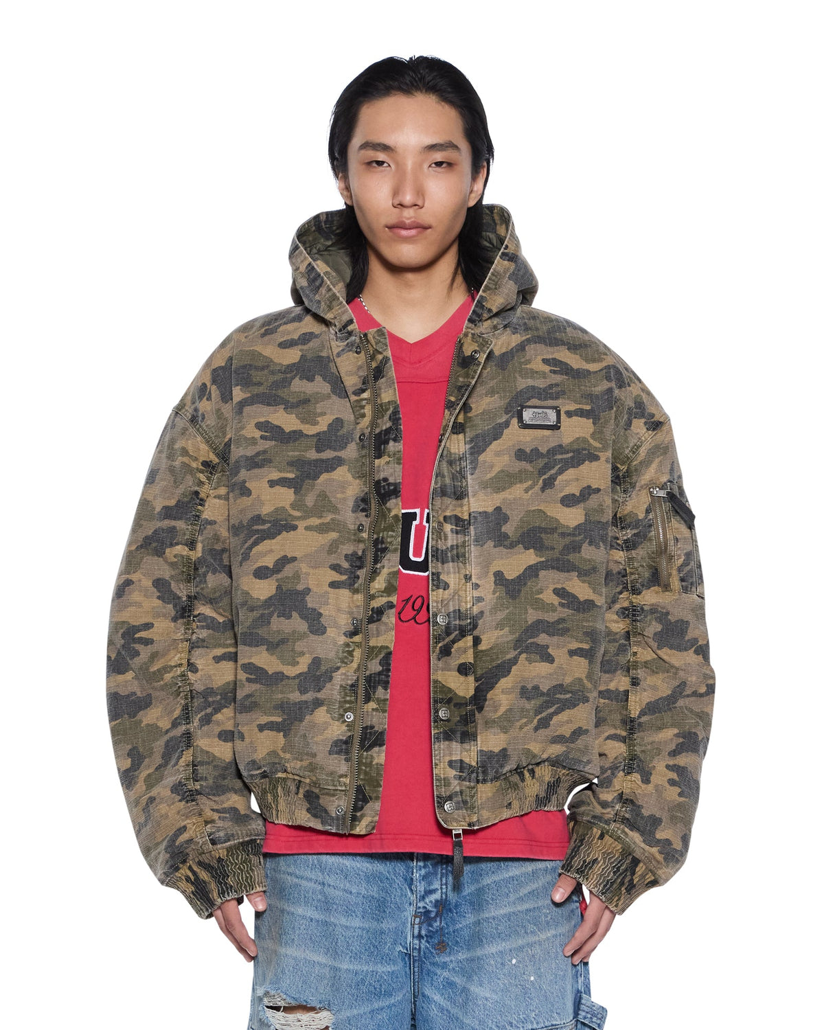 PLATED BOMBER JACKET CAMO