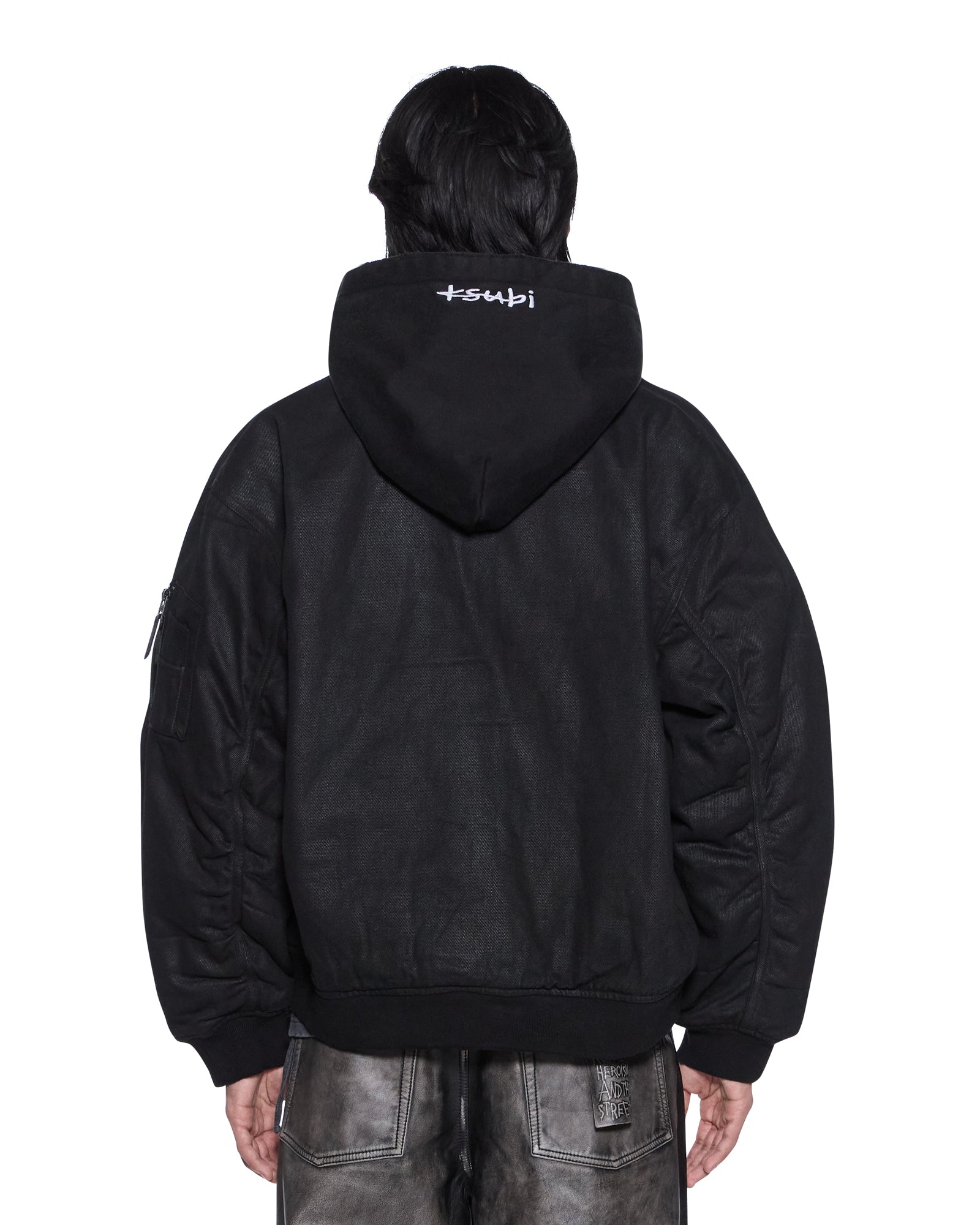 MENS  SIN CITY PLATED WAXED JACKET BLACK REGULAR JACKETS