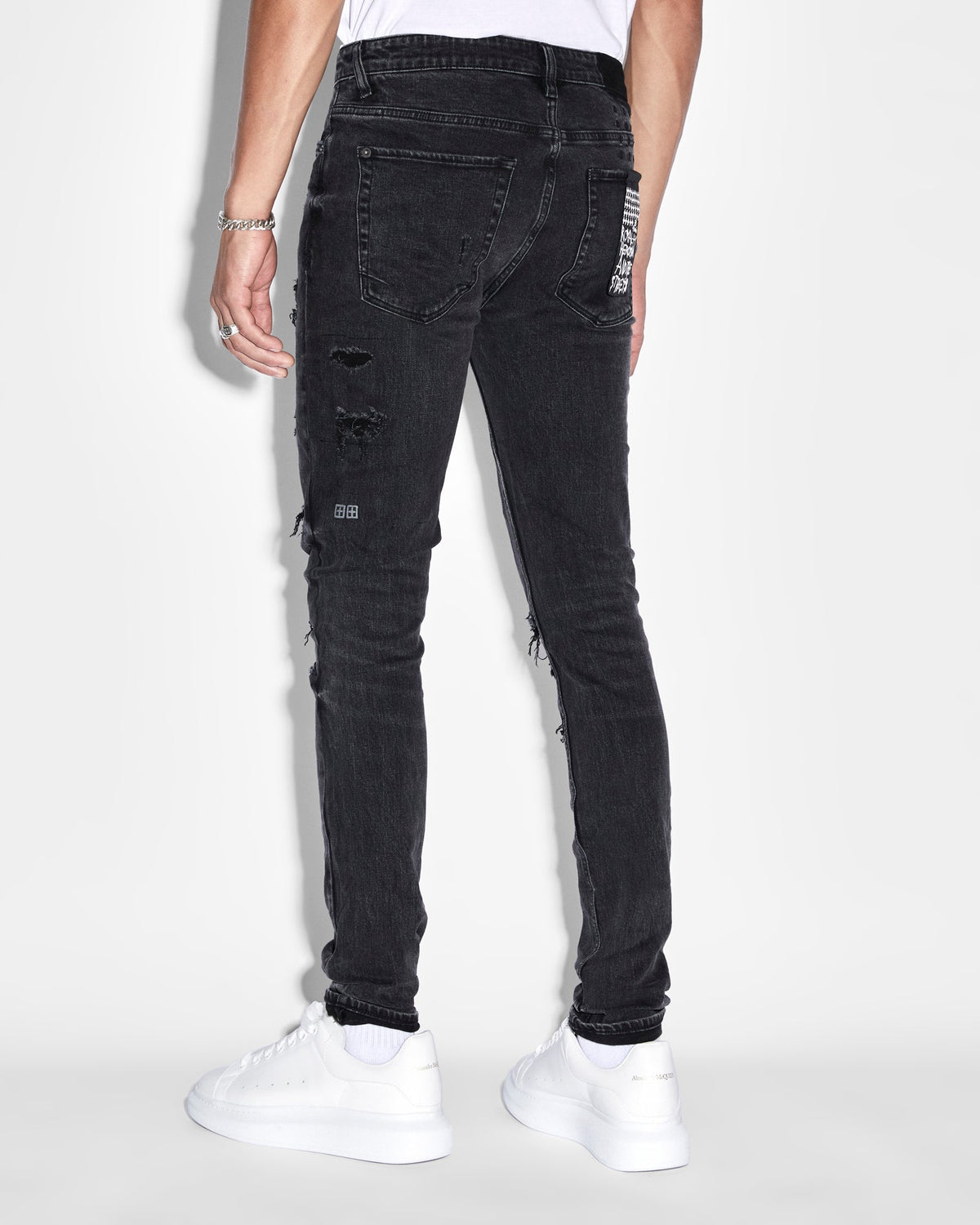 Mens Van Winkle Black Dynamite Trash Skinny Denim Jeans - Black