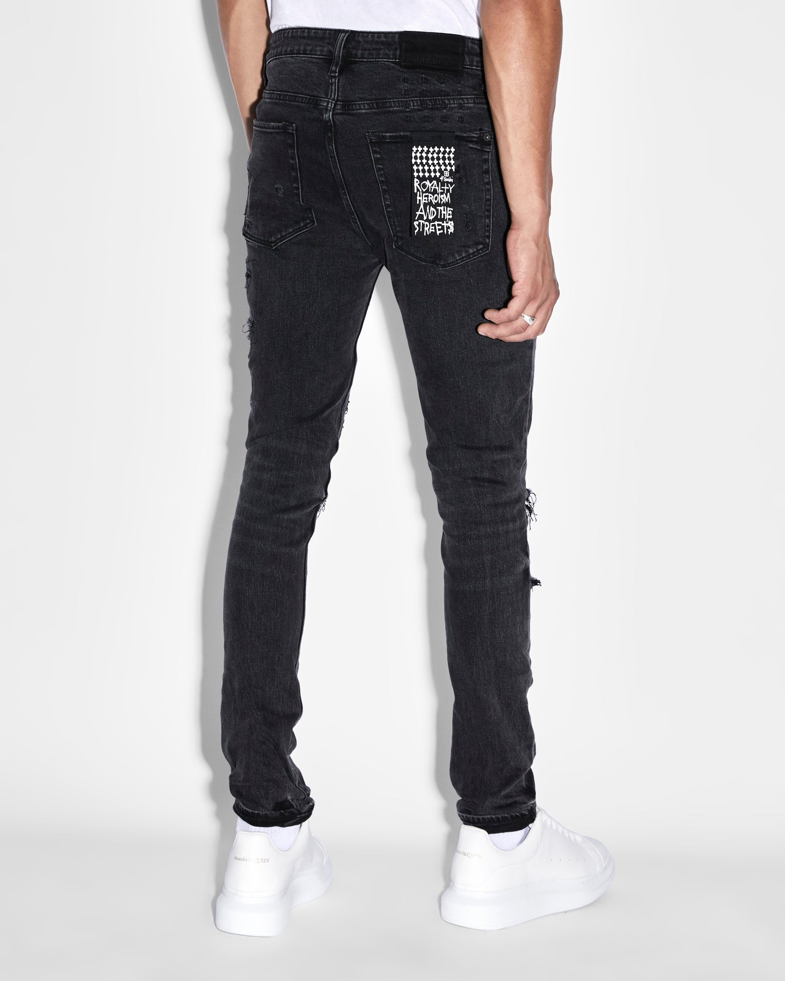 MENS  VAN WINKLE BLACK DYNAMITE TRASH SKINNY DENIM JEANS
