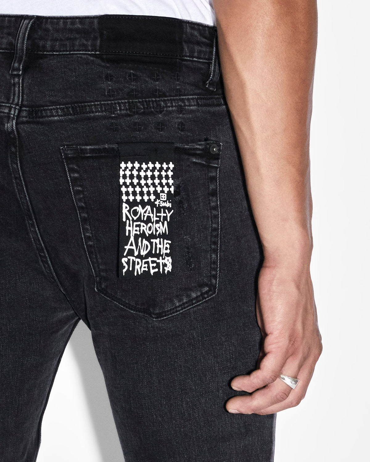Mens Van Winkle Black Dynamite Trash Skinny Denim Jeans - Black