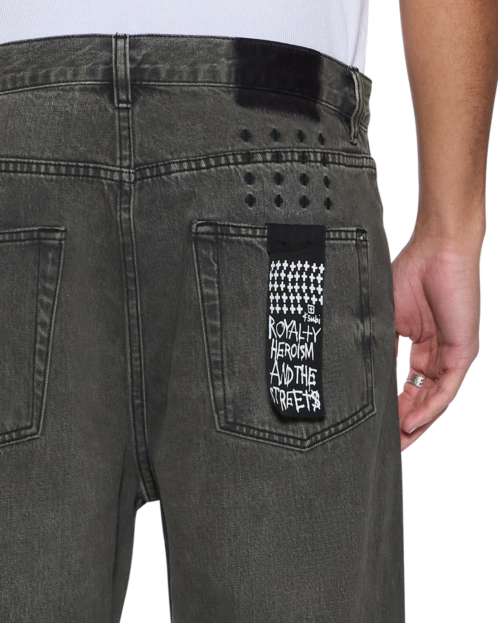 MENS  ANTI K MEKANIK GREY RELAXED DENIM JEANS