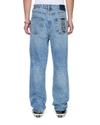 MENS ANTI K PUBLIC BLUE TRASHED 1999 DENIM JEANS