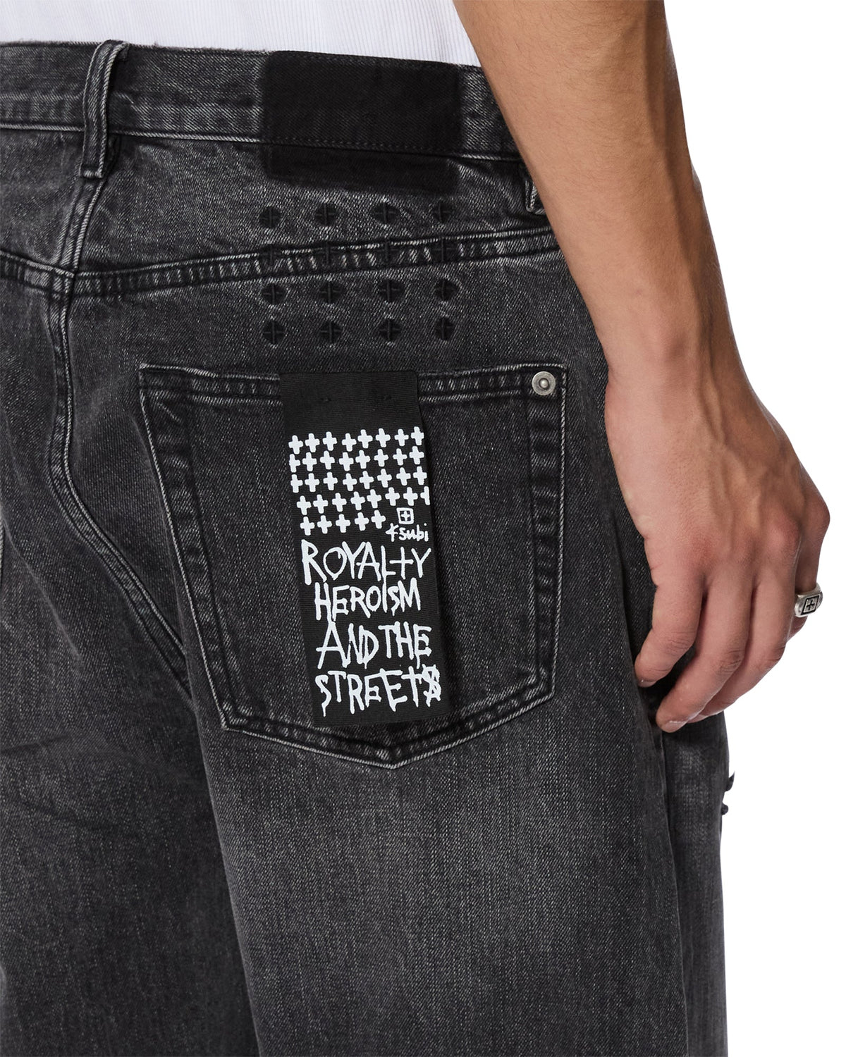 MENS ANTI K SELVEDGE REPLIKA BLACK DENIM JEANS