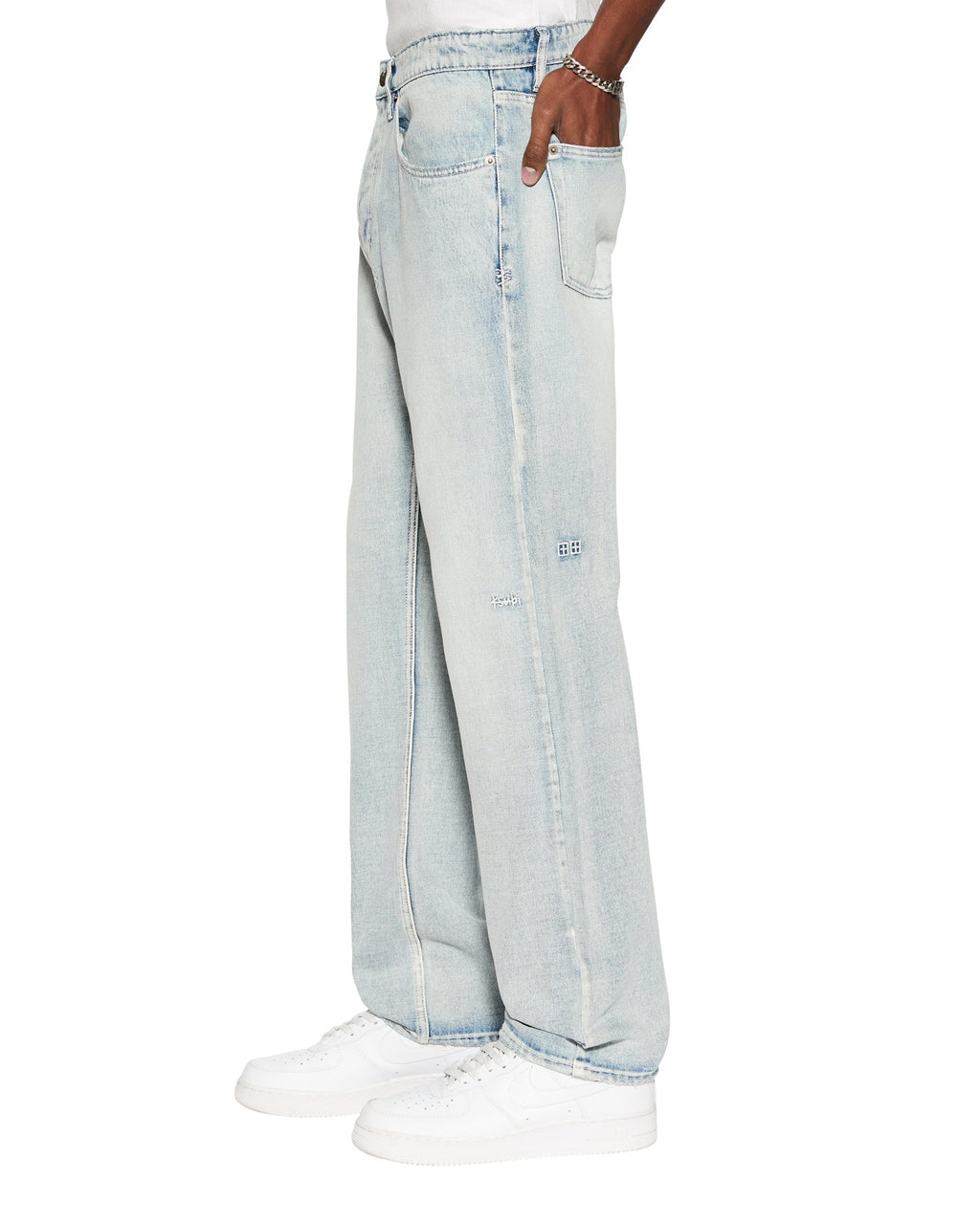 Mens Anti K Legacy Blue Relaxed Denim Jeans - Denim